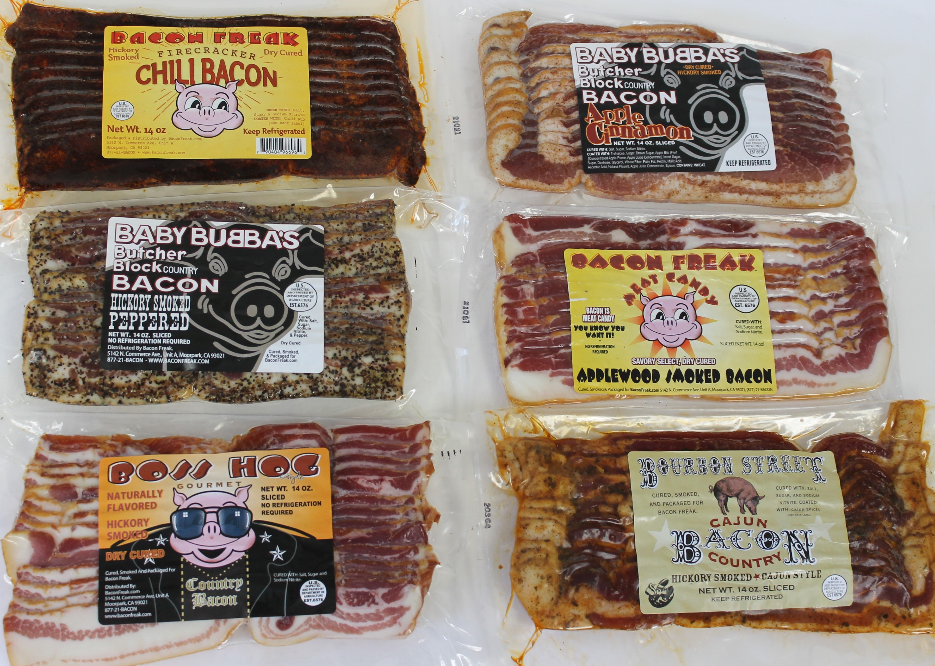 6 Pack Dry Cured Bacon Combo