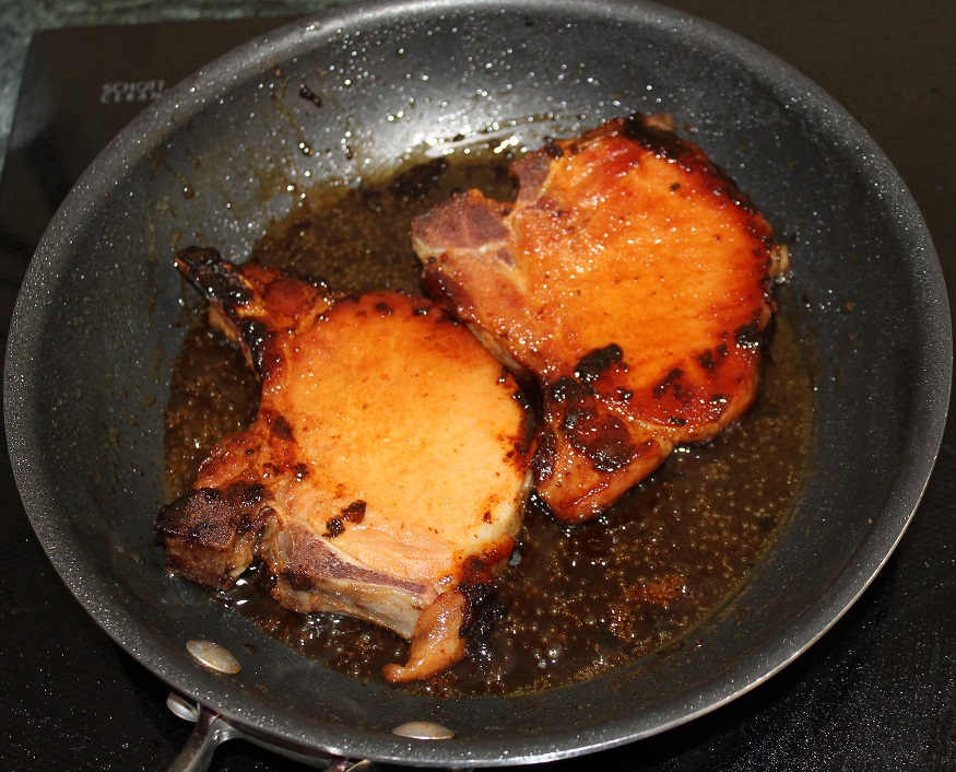 Whiskey Glazed Smoked Pork Chops